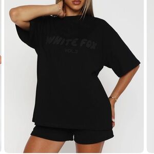 White Fox Black T-Shirt